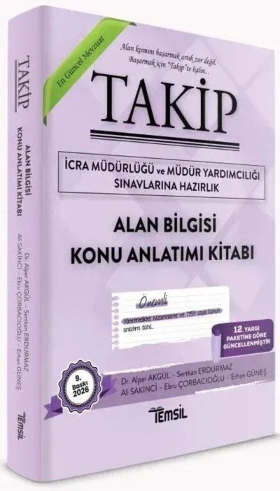 TAKİP İcra Müdürlüğü ve Yardımcılığı Alan Bilgisi Konu Anlatımı 9. Baskı Temsil Yayınları Fenomen Fotokopi - YKS - KPSS - ALES