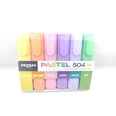 Penmax Fosforlu Işaretleme Kalemi Pastel Renkler 6'lı Set