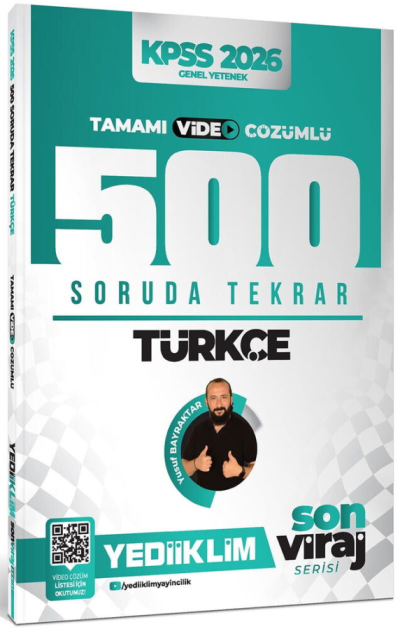 2026 KPSS Türkçe Son Viraj Serisi Tamamı Video Çözümlü 500 Soruda Genel Tekrar Kampı Yediiklim Yayınları Fenomen Fotokopi - YKS - KPSS - ALES