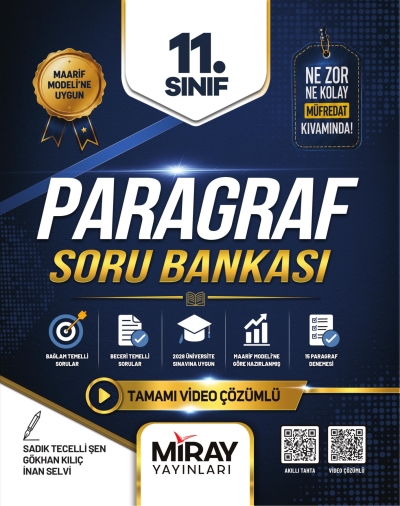 11. Sınıf Paragraf Maarif Modeli Soru Bankası Çözümlü Miray Yayınları Fenomen Fotokopi - YKS - KPSS - ALES