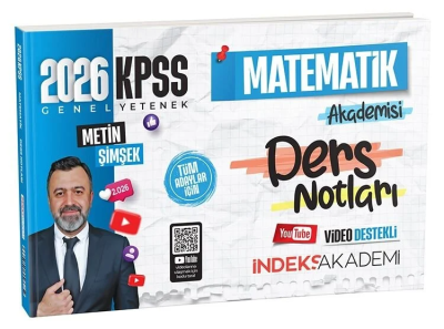 2026 KPSS Matematik Akademisi Video Ders Notları Metin Şimşek İndeks Akademi Yayıncılık