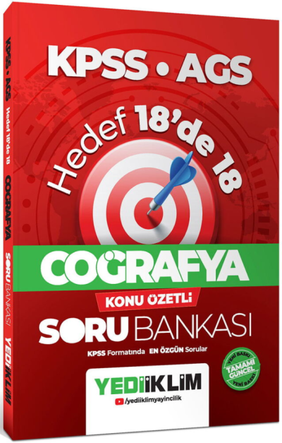 KPSS AGS Coğrafya Hedef 18 de 18 Konu Özetli Soru Bankası Yediiklim Yayınları Fenomen Fotokopi - YKS - KPSS - ALES