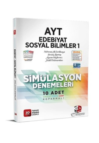 AYT Edebiyat Sosyal Bilimler 1 Simülasyon Denemeleri Tamamı Video Çözümlü 3D Yayınları Fenomen Fotokopi - YKS - KPSS - ALES