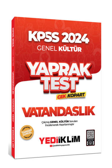 2024 KPSS Genel Kültür Vatandaşlık Çek Kopart Yaprak Test Fenomen Fotokopi - YKS - KPSS - ALES
