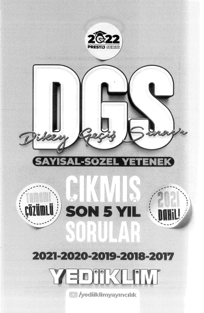 DGS SAYISAL SÖZEL YETENEK SON 5 YIL ÇIKMIŞ SORULAR ÇÖZÜMLÜ Fenomen Fotokopi - YKS - KPSS - ALES