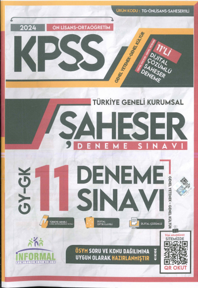 ŞAHESER 11 DENEME SINAVI KARA KUTU Fenomen Fotokopi - YKS - KPSS - ALES