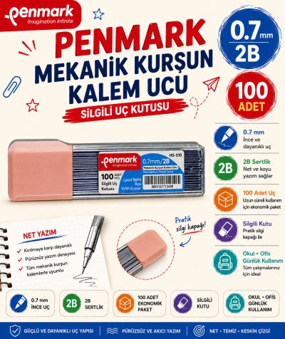PENMARK SİLGİLİ UÇ KALEM UCU 0.7MM Fenomen Fotokopi - YKS - KPSS - ALES