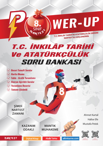 8. Sınıf Power-Up T.C. İnkilap Tarihi Ve Atatürkçülük Soru Bankası Nartest Yayınları Fenomen Fotokopi - YKS - KPSS - ALES