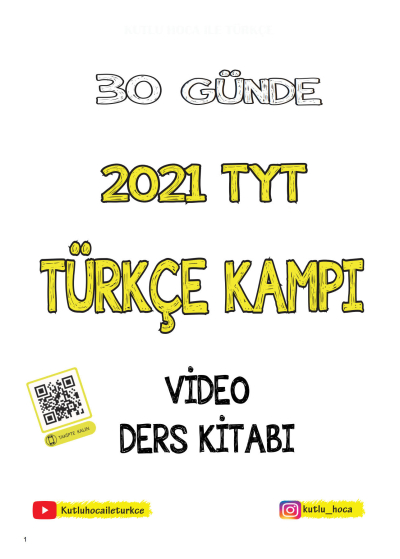 KUTLU HOCA 30 GÜNDE TÜRKÇE TYT KAMPI Fenomen Fotokopi - YKS - KPSS - ALES