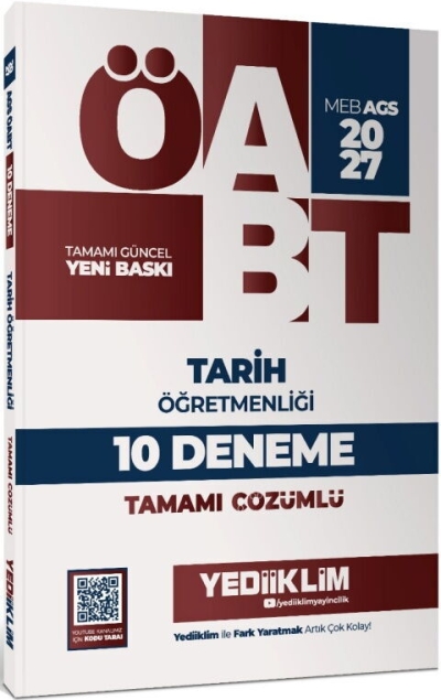 MEB AGS ÖABT Tarih Öğretmenliği Tamamı Çözümlü 10 Deneme Yediiklim Yayınları Fenomen Fotokopi - YKS - KPSS - ALES