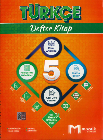 5. Sınıf Türkçe Defter Kitap Mozaik Yayınları Fenomen Fotokopi - YKS - KPSS - ALES