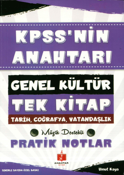 KPSS'NİN ANAHTARI GK TEK KİTAP (TARİH-COĞ.-VAT.) PRATİK NOTLAR Fenomen Fotokopi - YKS - KPSS - ALES