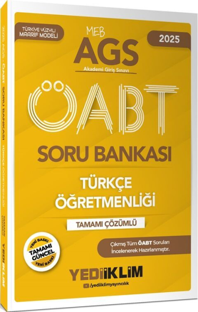 2025 MEB-AGS ÖABT Türkçe Öğretmenliği Tamamı Çözümlü Soru Bankası Yediiklim Yayınları Fenomen Fotokopi - YKS - KPSS - ALES