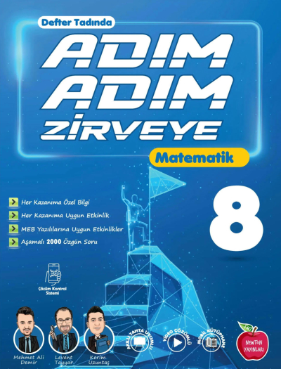 8. Sınıf Matematik Adım Adım Zirveye Soru Bankası Newton Yayınları Fenomen Fotokopi - YKS - KPSS - ALES