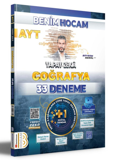 2025 AYT Yapay Zeka Coğrafya 33 Deneme Benim Hocam Yayınları Fenomen Fotokopi - YKS - KPSS - ALES