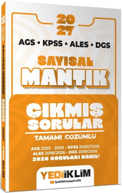 AGS KPSS ALES DGS Sayısal Mantık Tamamı Çözümlü Çıkmış Sorular Yediiklim Yayınları Fenomen Fotokopi - YKS - KPSS - ALES