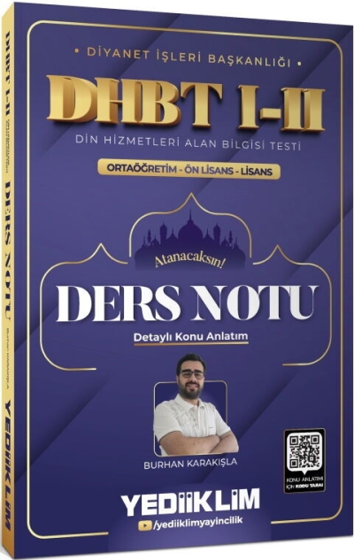Diyanet İşleri Başkanlığı DHBT I-II Ortaöğretim Ön Lisans Lisans Ders Notu Yediiklim Yayınları Fenomen Fotokopi - YKS - KPSS - ALES
