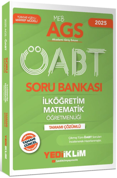 2025 MEB AGS ÖABT İlköğretim Matematik Öğretmenliği Tamamı Çözümlü Soru Bankası Yediiklim Yayınları Fenomen Fotokopi - YKS - KPSS - ALES