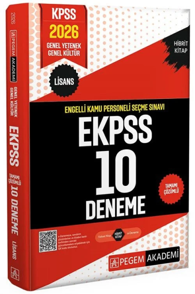 2026 E KPSS Engelli Kamu Personeli Seçme Sınavı Tamamı Çözümlü 10 Deneme Pegem Yayınları Fenomen Fotokopi - YKS - KPSS - ALES