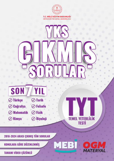 TYT Çıkmış Sorular 2018-2024 Son 7 YIL Mebi Fenomen Fotokopi - YKS - KPSS - ALES