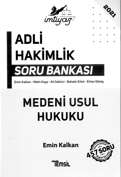 ADLİ HAKİMLİK SORU BANKASI MEDENİ USUL HUKUKU 457 SORU Fenomen Fotokopi - YKS - KPSS - ALES
