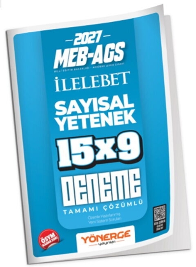 MEB-AGS Sayısal Yetenek İLELEBET 15x9 Deneme Çözümlü Yönerge Yayınları Fenomen Fotokopi - YKS - KPSS - ALES