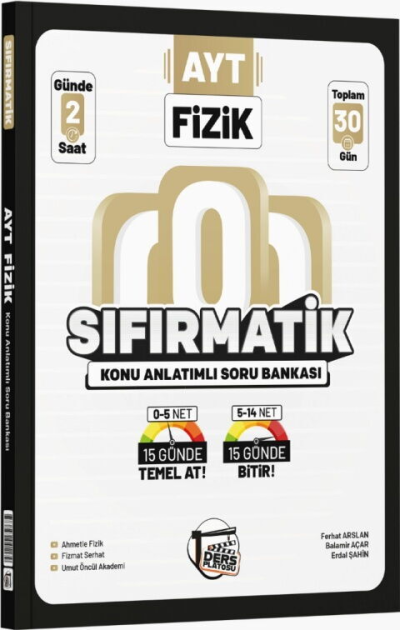 AYT Fizik Sıfırmatik Konu Anlatımlı Soru Bankası Ders Platosu Fenomen Fotokopi - YKS - KPSS - ALES