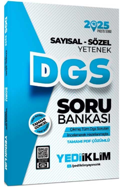2025 DGS Prestij Serisi Sayısal-Sözel Yetenek Tamamı Çözümlü Soru Bankası Yediiklim Yayınları Fenomen Fotokopi - YKS - KPSS - ALES