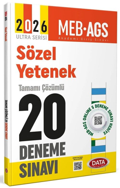 2026 AGS Sözel Yetenek Tamamı Çözümlü 20 Deneme Sınavı Data Yayınları Fenomen Fotokopi - YKS - KPSS - ALES