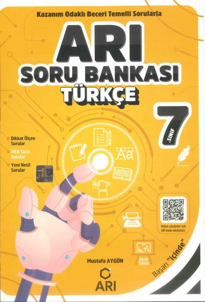 7. Sınıf Türkçe Arı Soru Bankası Arı Yayınları Fenomen Fotokopi - YKS - KPSS - ALES
