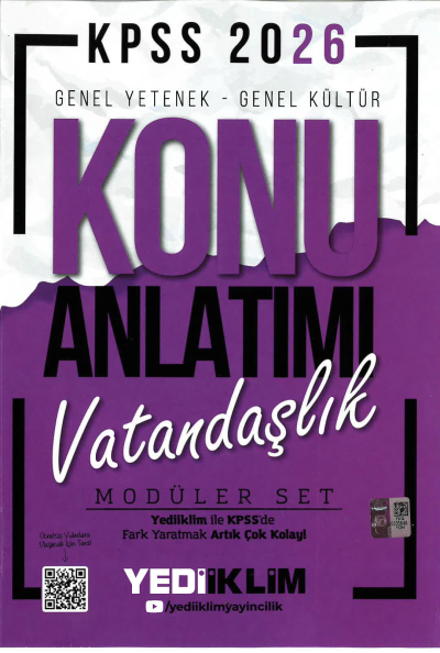 VATANDAŞLIK Yediiklim 2026 KPSS Genel Yetenek Genel Kültür Konu Anlatımı Modüler Yediiklim Yayınları