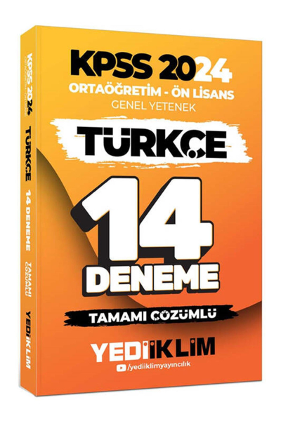 Ortaöğretim Ön Lisans Genel Yetenek Türkçe 14 Deneme Tamamı Çözümlü Fenomen Fotokopi - YKS - KPSS - ALES