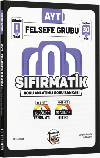 AYT Felsefe Sıfırmatik Konu Anlatımlı Soru Bankası Ders Platosu Fenomen Fotokopi - YKS - KPSS - ALES