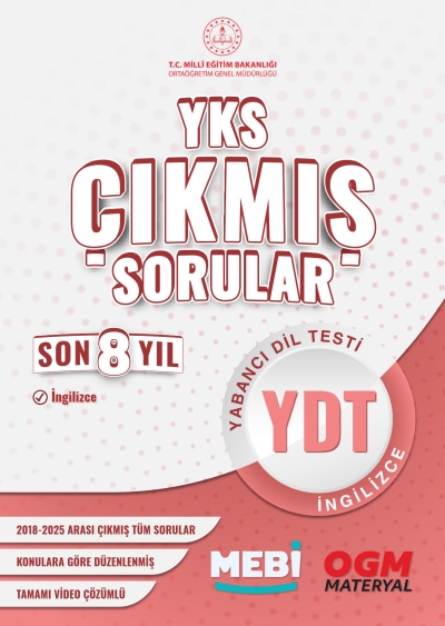 YKS Çıkmış Sorular YDT Son 8 Yıl (2018-205) MEB OGM Fenomen Fotokopi - YKS - KPSS - ALES