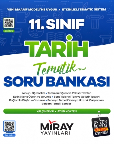 11. Sınıf Tarih Maarif Model Tematik Soru Bankası Miray Yayınları Fenomen Fotokopi - YKS - KPSS - ALES