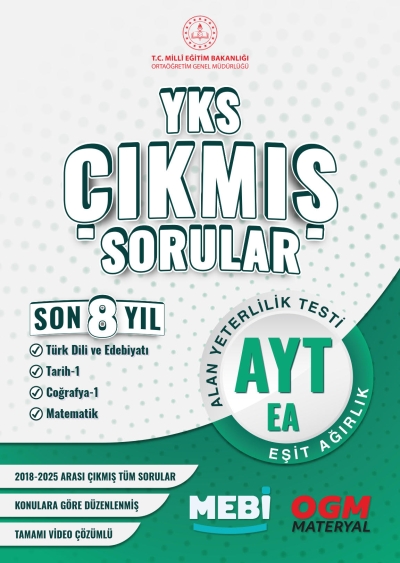 YKS Çıkmış Sorular AYT Eşit Ağırlık Son 8 Yıl (2018-205) MEB OGM