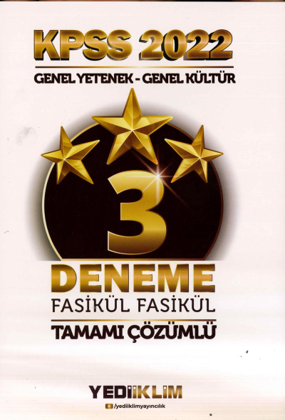 3 DENEME TAMAMI ÇÖZÜMLÜ TÜM DERSLER Fenomen Fotokopi - YKS - KPSS - ALES