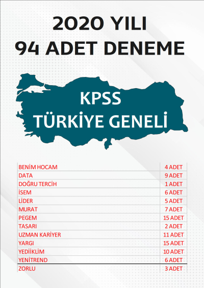 94 ADET TG DENEME 2020 YILI TG LİSTEMİZDEKİ TÜM YAYINLARI KAPSAR (TG136-TG148 ARASI) Fenomen Fotokopi - YKS - KPSS - ALES