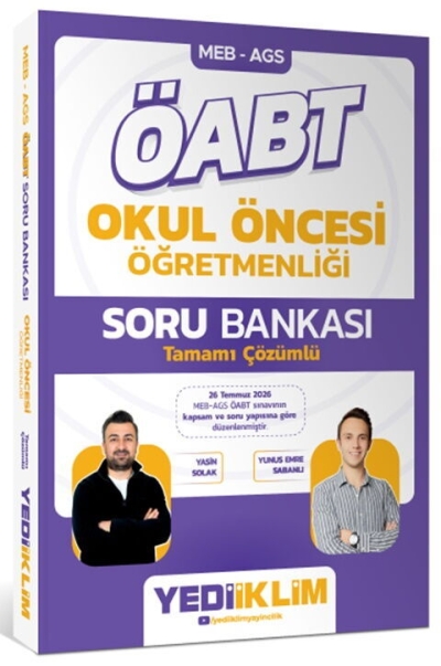 MEB AGS ÖABT Okul Öncesi Öğretmenliği Tamamı Çözümlü Soru Bankası Yediiklim Yayınları Fenomen Fotokopi - YKS - KPSS - ALES