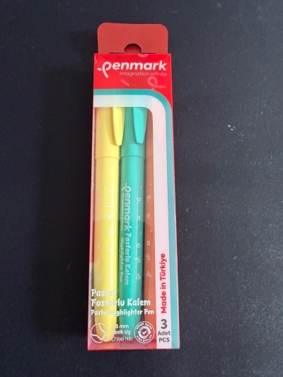 Penmark Kalem Tipi Fosforlu Kalem 3 Lü Bristol Pastel Fenomen Fotokopi - YKS - KPSS - ALES