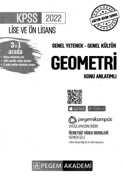 2022 KPSS LİSE VE ÖNLİSANS GEOMETRİ KONU ANLATIMI Fenomen Fotokopi - YKS - KPSS - ALES