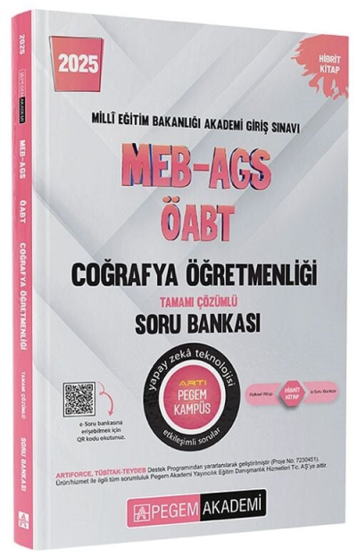 2025 MEB-AGS-ÖABT Coğrafya Öğretmenliği Tamamı Çözümlü Soru Bankası Pegem Akademi Yayıncılık Fenomen Fotokopi - YKS - KPSS - ALES