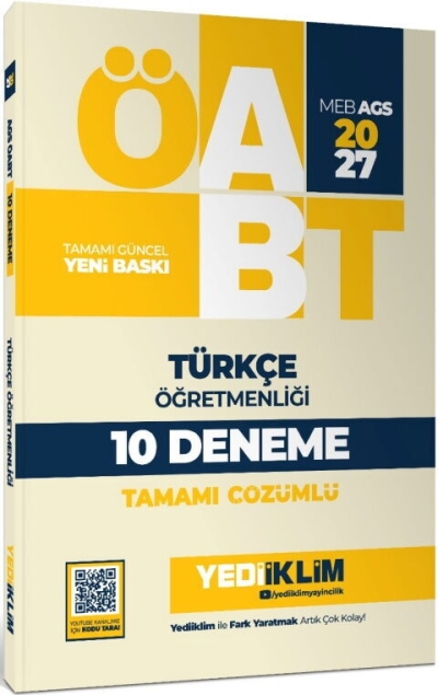 MEB AGS ÖABT Türkçe Öğretmenliği Tamamı Çözümlü 10 Deneme Yediiklim Yayınları Fenomen Fotokopi - YKS - KPSS - ALES