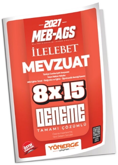 MEB-AGS Mevzuat Bilgisi İLELEBET 8x15 Deneme Çözümlü Yönerge Yayınları Fenomen Fotokopi - YKS - KPSS - ALES