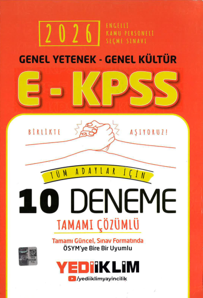 2026 E-KPSS Genel Yetenek Genel Kültür Tüm Adaylar İçin Tamamı Çözümlü 10 Deneme Yediiklim Yayınları Fenomen Fotokopi - YKS - KPSS - ALES