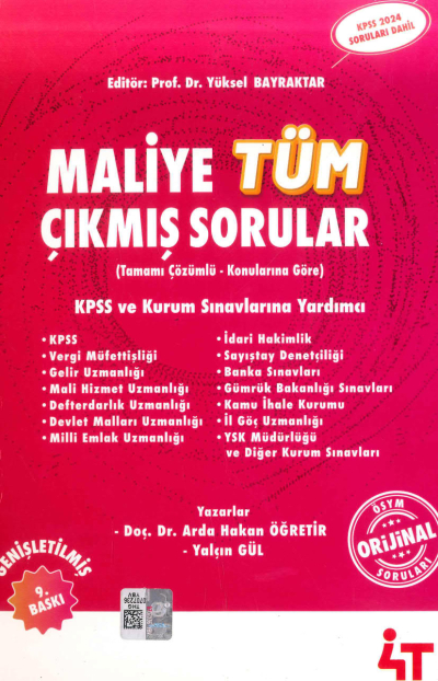 Maliye Tamamı Çözümlü Çıkmış Sorular 4T Yayınları (2024 KPSS Soruları Dahil) Fenomen Fotokopi - YKS - KPSS - ALES