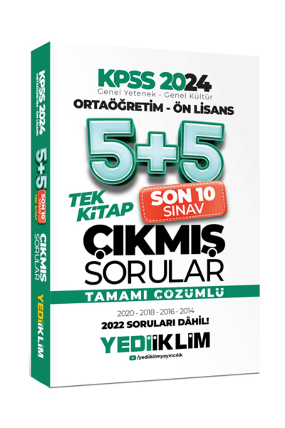 Ortaöğretim - Ön Lisans Tamamı Çözümlü 5+5 Çıkmış Sorular Tek Kitap (2014-2022) Fenomen Fotokopi - YKS - KPSS - ALES