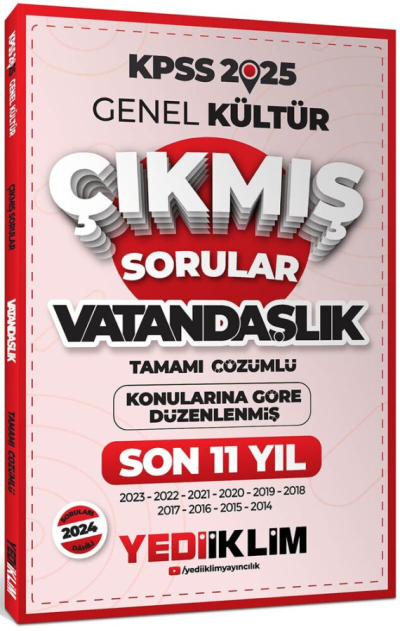 2025 KPSS Genel Kültür Lisans Vatandaşlık Konularına Göre Tamamı Çözümlü Son 11 Yıl Çıkmış Sorular Yediiklim Yayınları Fenomen Fotokopi - YKS - KPSS - ALES