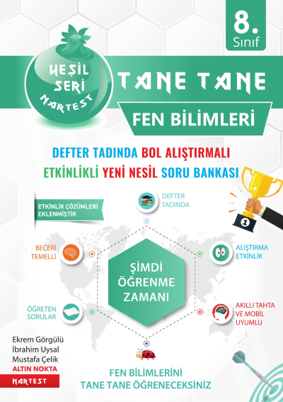 8. Sınıf Fen Bilimleri Tane Tane Soru Bankası Nartest Yayınları Fenomen Fotokopi - YKS - KPSS - ALES