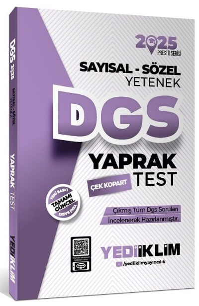 2025 DGS Sayısal Sözel Yetenek Çek Kopart Yaprak Test Yediiklim Yayınları Fenomen Fotokopi - YKS - KPSS - ALES